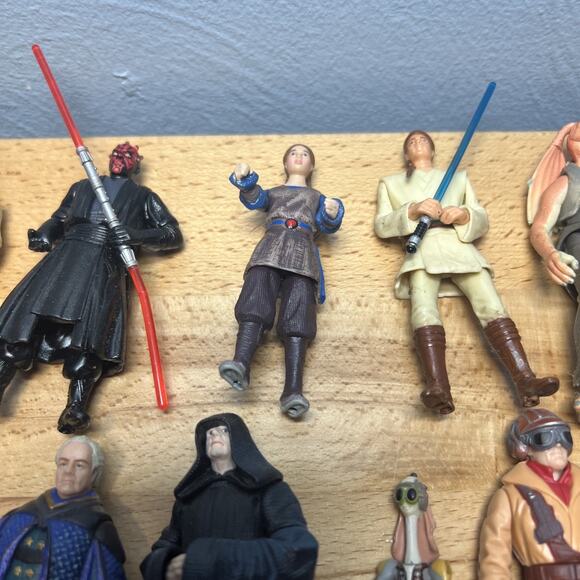 Lot of 15 Star Wars Episode 1 Phantom Figures Darth Sidious Maul Obi 3.75” 1998 - Picture 3 of 11